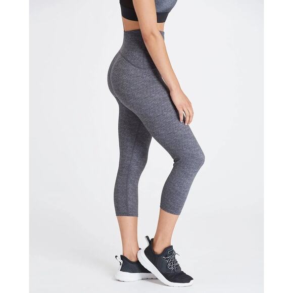 Spanx Women's Heather Gray High Rise Cropped Compression Leggings Size L - Picture 4 of 10